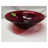 Ruby Red Glass Bowl 11.5'D