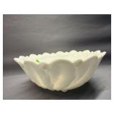 Vintage Indiana Glass Wild Rose Milk Glass Bowl
