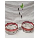 Ruby Glass Tabletop Garnish Server 10'H