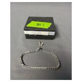 Silver Tone Rhinestone Adjusting Bracelet w/Box