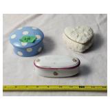 (3) Piece Glass Trinket Boxes
