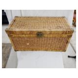 Wicker chest with brass hardware