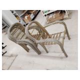 4 Metal framed patio chairs,