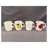Vintage Anchor Hocking FireKing Milk Glass Mugs