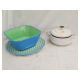 (3)Piece Dish Lot Including Genuine Stoneware