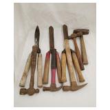 Hedge trimmers, and hammer assortment
