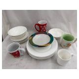 Plates, Bowls, Cups, Assortment some have chips