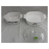 2- Corningware Casserole Dishes 1.5L, 2L