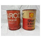 Two Quarts of Arco & Shell Motor Oil