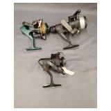 3  fishing reels, alpha xt 1000, vengeance,