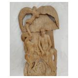 Hand carved wood decor piece 21' x 10'