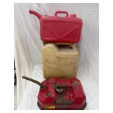 Vintage Metal Fuel Can 1 -1/2 Gal. Plastic