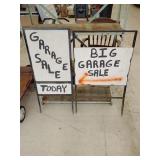2 heavy metal framed yard sign holders