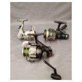 3 fishing reels, Daiwa 2600 SS tournament,