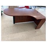 P- Shaped Wood Desk 42ï¿½x71ï¿½ x 29ï¿½