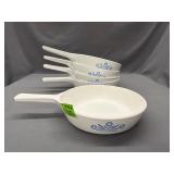 (5) Vintage Corning Ware Blue Cornflower
