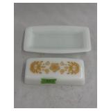 Vintage Pyrex Butter Dish Butterfly Gold Pattern