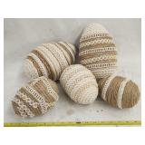 (5) Decorative Twine Easter Eggs