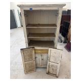 Antique Painted Punch Tin Cabinet