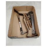 Stanley and estwing pry bars, and assorted tools