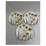 3- Vintage Texasware Floral Plates 9.5ï¿½
