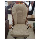 Wood rocker glider with cushions