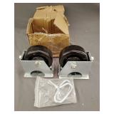 Pair of locking caster wheels