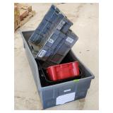 (5) Plastic Totes Various Sizes