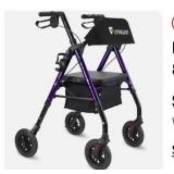 FlyingJoy Purple Rollator Walker 8' 4-Wheel