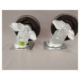 Pair of locking swivel casters 6.5' tall