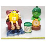 1999 M&M Candy Dispenser &(2) Green Giant