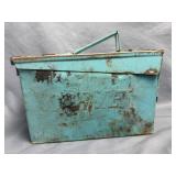 Vintage Carmet Blue Metal Ammunition Box
