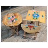 (3) Folding Vintage Wooden Tables 20'H