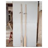 Pair of wood boat oars 83.5' long