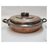 Vintage Copper Coated Hammered Pot 12'D