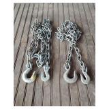 Pair of light duty chains with hooks