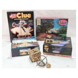 (4)Puzzles & Vintage Gyroscope w/Box