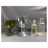 Green Thumb Print Goblet 6ï¿½ ï¿½ Heavy Clear Goblet