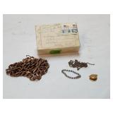 Copper Chains with Costume Jewelry