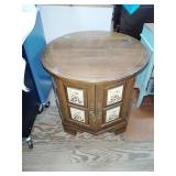 Octagon side table cabinet