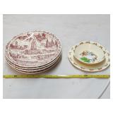 Plate Lot Including Vernon Kilns & Royal Doulton