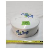 FTD Butterfly Trinket Dish Porcelain Box Thailand