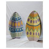 Pair of Vintage Pressed Board Easter Egg Decor