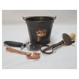 Vintage Behrens Pail w/Kitchen Utensils