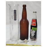(3) Glass Bottles &Vintage Glass Cory Filter Rod