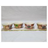 (4) Vintage Kelloggs Corn Flakes Glass Bowls 5'D