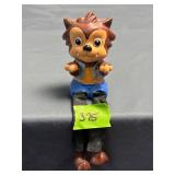 Vintage Halloween Wolfman Resin Plush Shelf Sitter