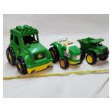 (3) Piece Plastic John Deere Toy Lot