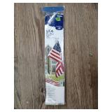 USA flag set missing flag is pole only
