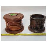 Pair of Wooden Coaster Sets